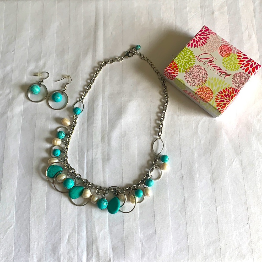 Never worn necklace and earring set